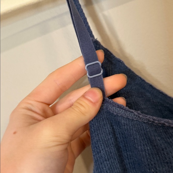 SOLD!!!! Abercrombie and Fitch vintage blue waffle knit spaghetti strap top - Picture 7 of 9